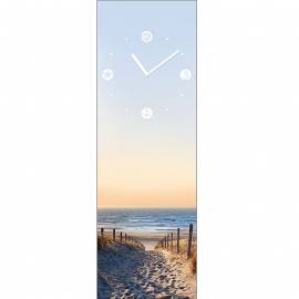 Стенен часовник Море, стъклен, 20x60 см