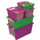 Кутия за съхранение с капак 11 л - 36.5x26x19  см, лилава