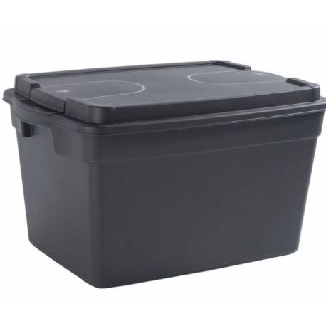 Кутия за съхранение с колелца 56.7 л - 57.5х39х39 см, черна