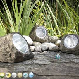 Imagén: Соларни лампи камъни Rock (3бр.) - 160 x 106 x 116 мм