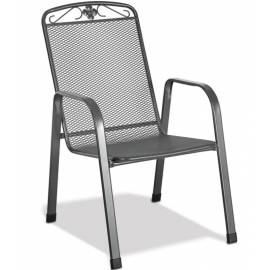 Градински стол - метален, с възможност за стифиране, сив