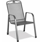 Градински стол - метален, с възможност за стифиране, сив