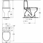 Моноблок Vidima Korona, комплект с тоалетна седалка, вертикално оттичане