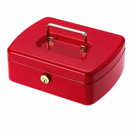 Парична кутия/ каса с монетник Office Line, червена, 20,2x15,7x7,5 см