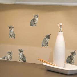 Декоративен стикер котки, 11x10,5 см, 2 части