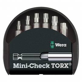 Комплект битове Wera Classic Bit-Set Mini-Check, TX, с магнитен държач, 7 части