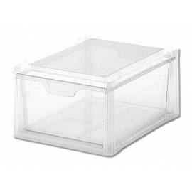 Кутия за съхранение, с чекмедже, прозрачна, 12 л