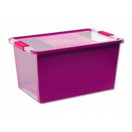 Кутия за съхранение, с капак, лилава, 40 л