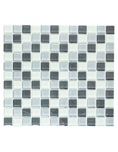 Мозайка XCM 8125, стъкло, сиво-бяла, 32,7x30,2 см