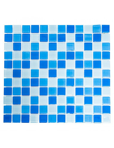 Мозайка CM 4222, стъкло, синьо-бяла, 32,7x30,2 см