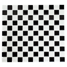 Imagén: Мозайка Quadrat Crystal Mix CM 4148 - 32,7x30,2 см, стъкло, черно-бяла