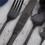 Комплект прибори за хранене “POMPADOUR“ - 36 части - черен/мат - HERDMAR