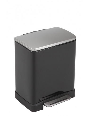 Кош за разделно събиране на отпадъци с педал “E-CUBE“ - (10 + 9) литра - черен EKO