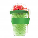Двустенна охлаждаща чаша с прибор “CHILL YO 2 GO“ - цвят зелен - ASOBU
