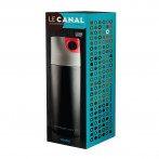 Двустенна спортна термо бутилка с вакуумна изолация “LE CANAL“ - 480 мл - цвят черен / графит - ASOBU