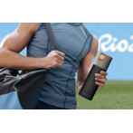 Двустенна спортна термо бутилка с вакуумна изолация “LE CANAL“ - 480 мл - цвят черен / графит - ASOBU