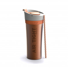 Двустенна термо чаша "FRESH N GO" с вакуумна изолация и система AIR PUMP - 500 мл - цвят оранжев - ASOBU