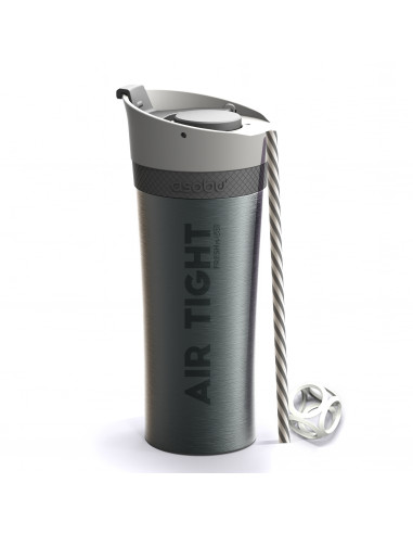 Двустенна термо чаша "FRESH N GO" с вакуумна изолация и система AIR PUMP - 500 мл - цвят графит - ASOBU