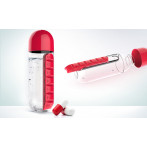 Бутилка за течности с органайзер за хапчета “IN STYLE“ - 600 мл - цвят червен - ASOBU