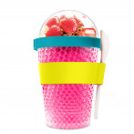 Двустенна охлаждаща чаша с прибор “CHILL YO 2 GO“ - цвят розов - ASOBU