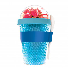 Imagén: Двустенна охлаждаща чаша с прибор “CHILL YO 2 GO“ - цвят син - ASOBU