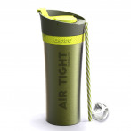 Двустенна термо чаша "FRESH N GO" с вакуумна изолация и система AIR PUMP - 500 мл - цвят зелена - ASOBU