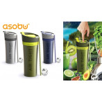 Двустенна термо чаша "FRESH N GO" с вакуумна изолация и система AIR PUMP - 500 мл - цвят зелена - ASOBU