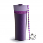 Двустенна термо чаша "FRESH N GO" с вакуумна изолация и система AIR PUMP - 500 мл - цвят лилав - ASOBU