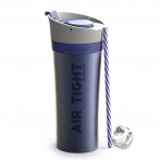 Двустенна термо чаша "FRESH N GO" с вакуумна изолация и система AIR PUMP - 500 мл - цвят син - ASOBU