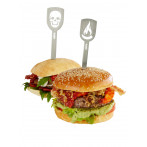 Комплект от 2 бр. шишчета за хамбургери или месо “TORRO“  - череп и пламък - GEFU