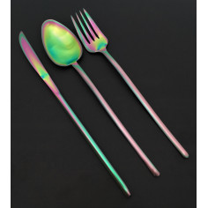 Комплект прибори за хранене “STICK“- 36 части - Rainbow / дъга / - PVD покритие - HERDMAR