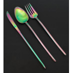 Комплект прибори за хранене “STICK“- 36 части - Rainbow / дъга / - PVD покритие - HERDMAR