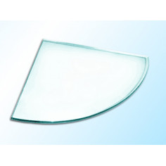 Ъглова стъклена полица, прозрачна, 250х250х6 мм