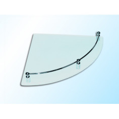 Ъглова стъклена полица с борд, матирана, 250х250х6 мм