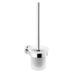 Imagén: Комплект четка за тоалетна Monaco - Стъкло и неръждаема стомана, бял и хром