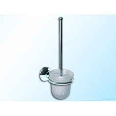 Imagén: Комплект четка за тоалетна Yanix - Стъкло и месинг, бял и хром