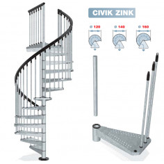 Imagén: Външна вита стълба CIVIK ZINK, метална, диаметър - Ø: 120, 140, 160 см