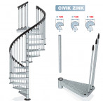 Вита стълба CIVIK ZINK, метална, външна, диаметър - Ø: 120, 140, 160 см