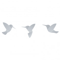 Комплект декорация за стена “HUMMINGBIRD“ - 9 бр. колибри - бял цвят - UMBRA