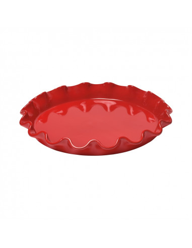 Керамична форма за тарт "RUFFLED TART DISH" - Ø 33 см - цвят червен - EMILE HENRY