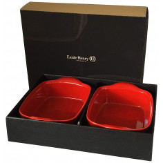 Imagén: Подаръчен сет от 2 броя правоъгълни керамични форми за печене "ULTIME" - 22 x 14 см - цвят червен - EMILE HENRY