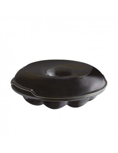 Керамична кръгла форма за печене на питки "CROWN BAKER" - Ø 30,5 см - цвят черен - EMILE HENRY