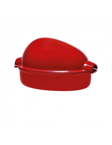 Керамична форма за печене на пиле "CHICKEN ROASTER"  - 2,5 л / 35,5 х 24см - цвят червен - EMILE HENRY