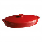 Керамична овална тава за печене "PAPILLOTE"  - 1,9 л / 42 х 25см - цвят червен - EMILE HENRY