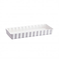 Керамична плитка провоъгълна форма за тарт "SLIM RECTANGULAR TART DISH" - 36 х 15 - цвят бял - EMILE HENRY