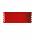 Керамична плитка провоъгълна форма за тарт "SLIM RECTANGULAR TART DISH" - 36 х 15 - цвят червен - EMILE HENRY
