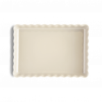 Керамична провоъгълна форма за тарт "DEEP RECTANGULAR TART DISH "- 33,5 х 24 - цвят екрю - EMILE HENRY