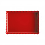 Керамична провоъгълна форма за тарт "DEEP RECTANGULAR TART DISH "- 33,5 х 24 - цвят червен - EMILE HENRY