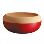 Керамична купа / фруктиера с корков капак "LARGE STORAGE BOWL" - Ø 36 см - цвят червен - EMILE HENRY