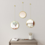 Комплект от 3 бр огледала за стена “DIMA ROUND“ - 3 бр. - цвят месинг - UMBRA